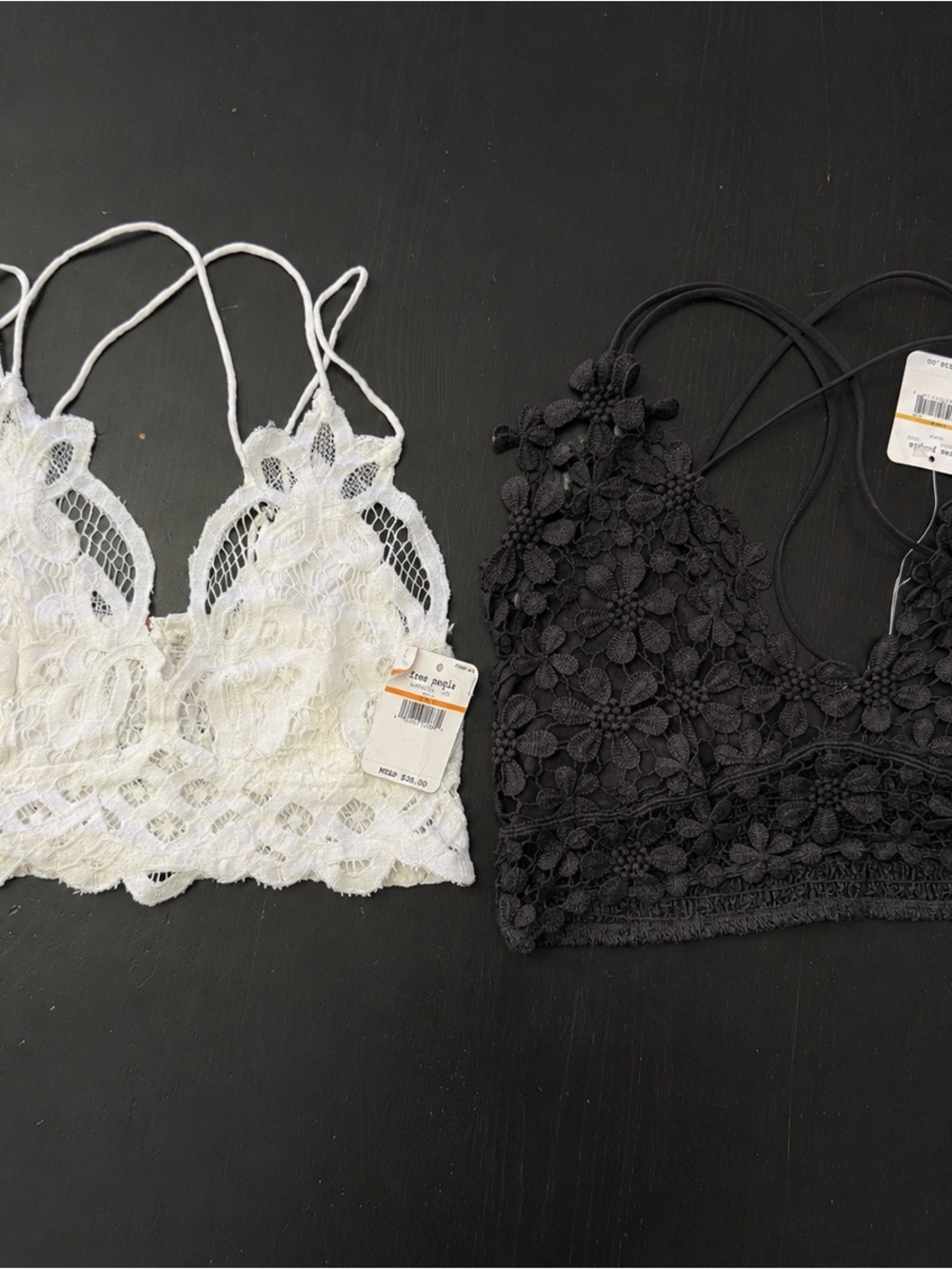 2 NWT Free People Lace Floral Bralettes